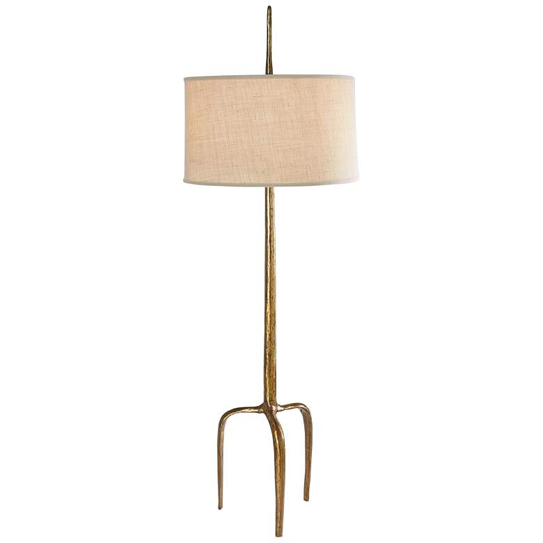 Image 1 Riley 73" High Gold Leaf Metal Tripod Floor Lamp