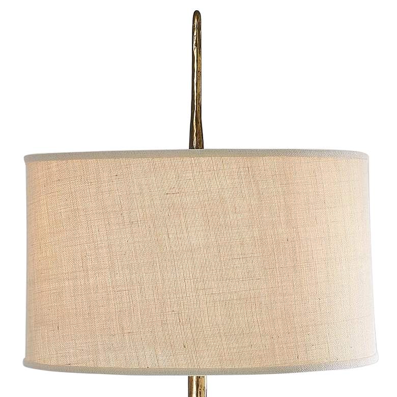 Image 2 Riley 73 inch High Gold Leaf Metal Tripod Floor Lamp more views