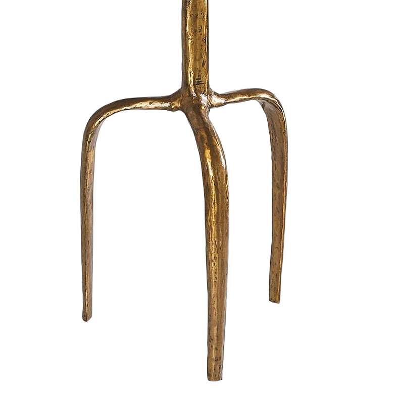 Image 3 Riley 73 inch High Gold Leaf Metal Tripod Floor Lamp more views