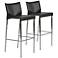 Riley Black Bonded Leather Bar Height Chair Set of 2
