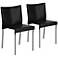 Riley Black Bonded Leather Side Chair Set of 2