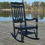 Riley Black Wood Slat Rocking Chair