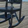 Riley Black Wood Slat Rocking Chair