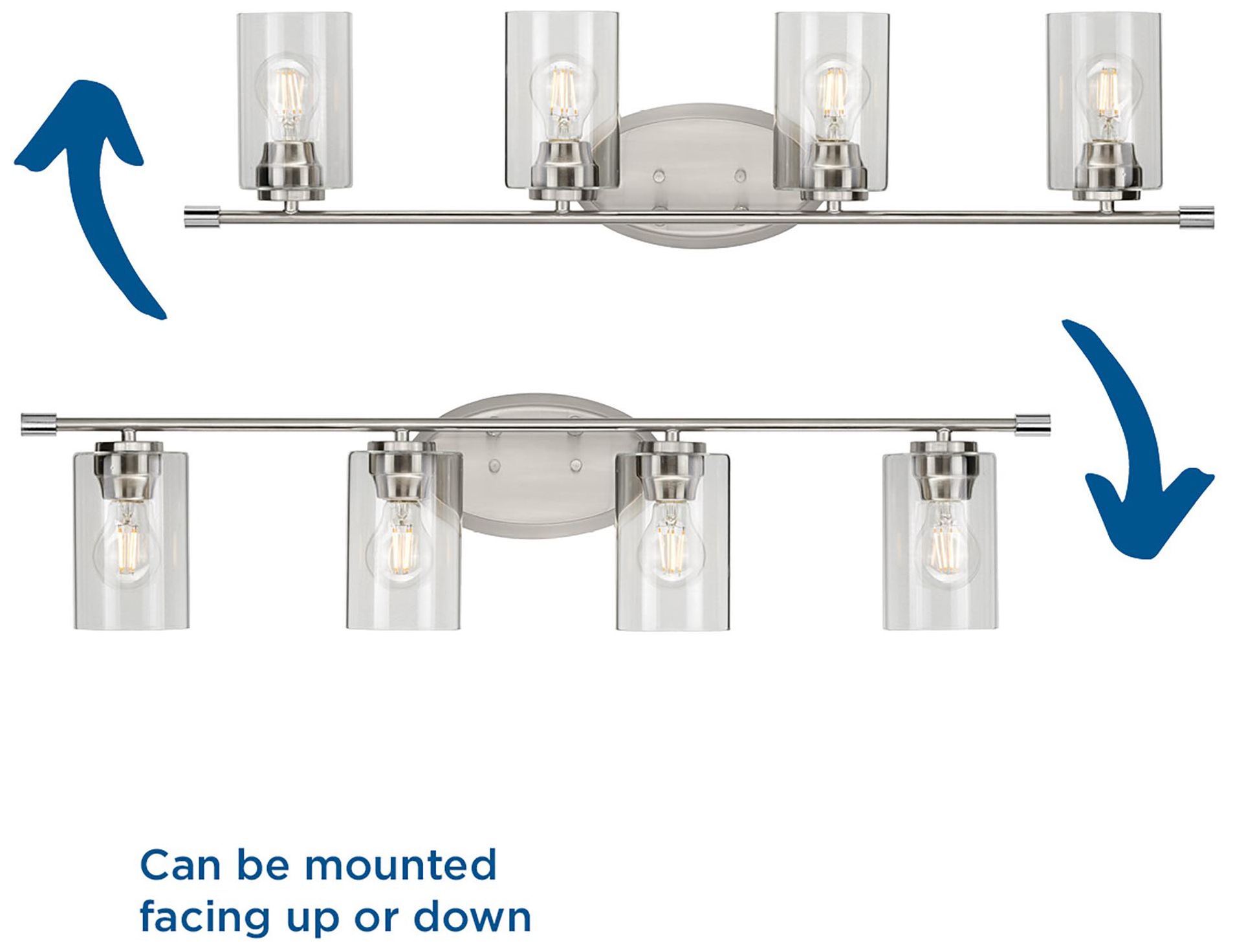 Image 3 Riley Collection Four-Light Clear Glass Modern Bath Vanity Light more views