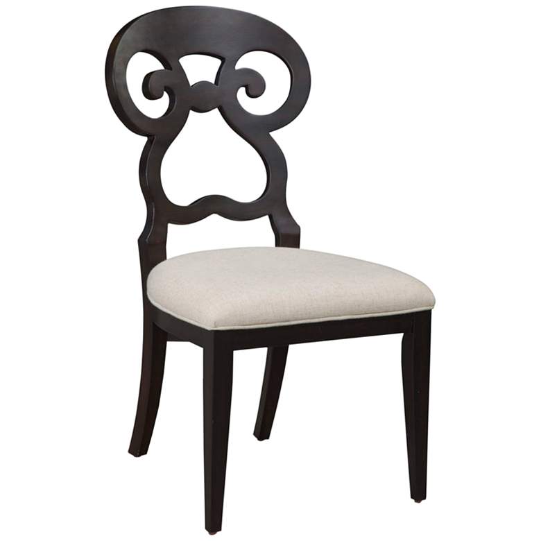 Image 1 Riley Espresso Hardwood Scrolled Dining Side Chair Set of 2