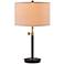 Riley Matte Black and Brass Adjustable Table Lamp