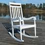 Riley White Wood Slat Rocking Chair