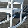 Riley White Wood Slat Rocking Chair