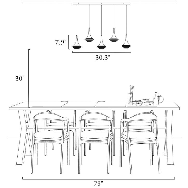 Image 7 Rilistenica 5-Light LED Acrylic Island Pendant Light more views