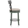 Rilly 26 1/2" Cream and Green Swivel Counter Stools Set of 2