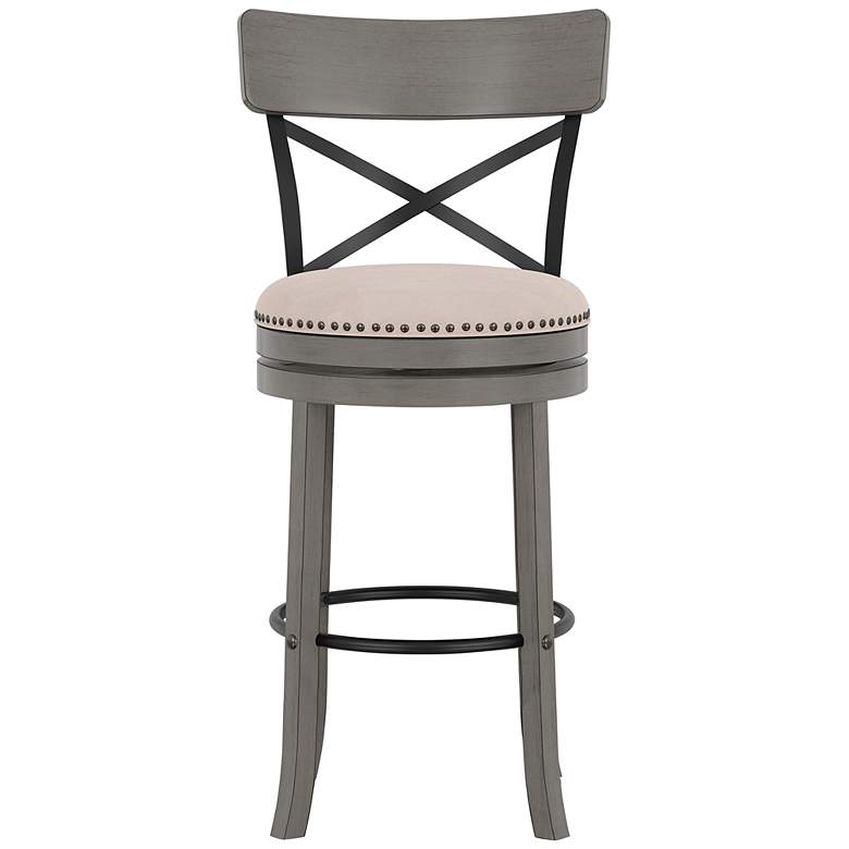 Image 2 Rilly 30 1/2" Cream Light Gray Swivel Bar Stools Set of 2 more views