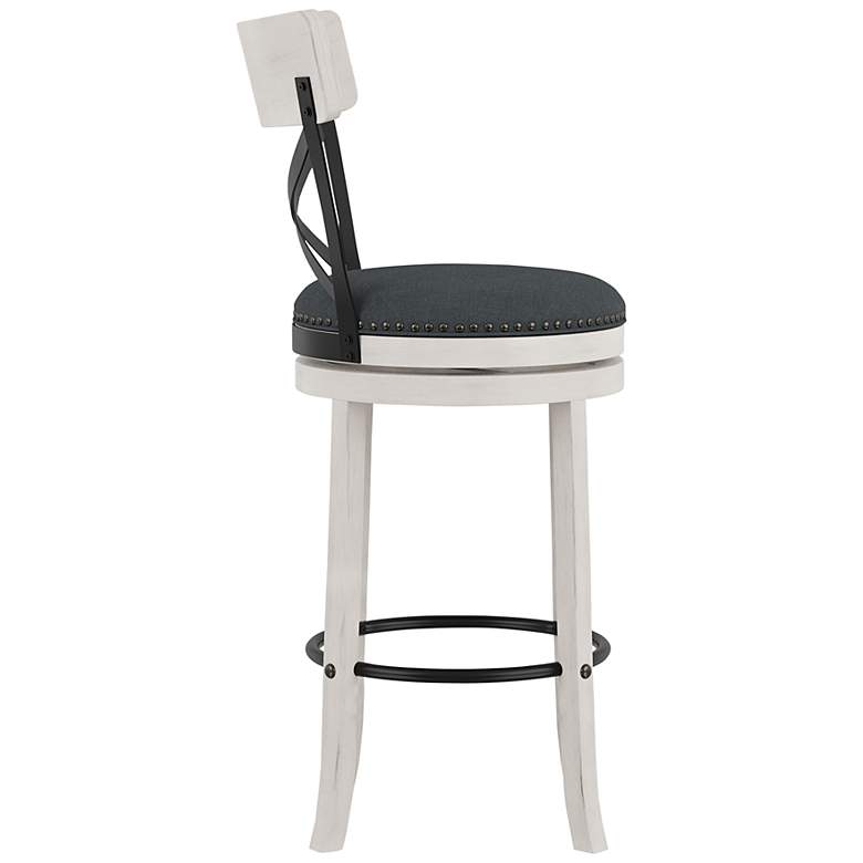 Image 2 Rilly 30 1/2 inch Sea White and Black Swivel Bar Stools Set of 2 more views