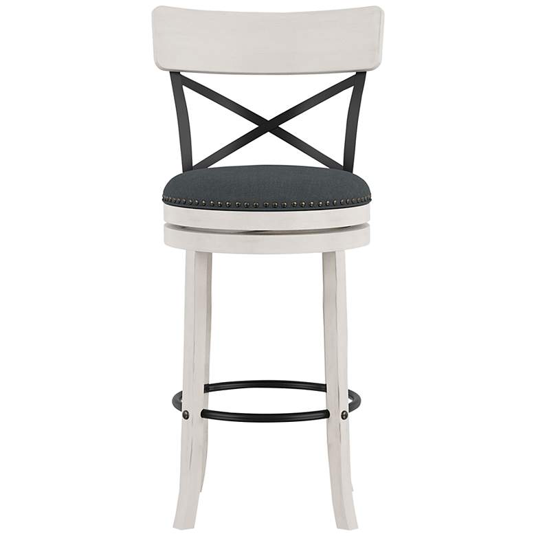 Image 3 Rilly 30 1/2 inch Sea White and Black Swivel Bar Stools Set of 2 more views