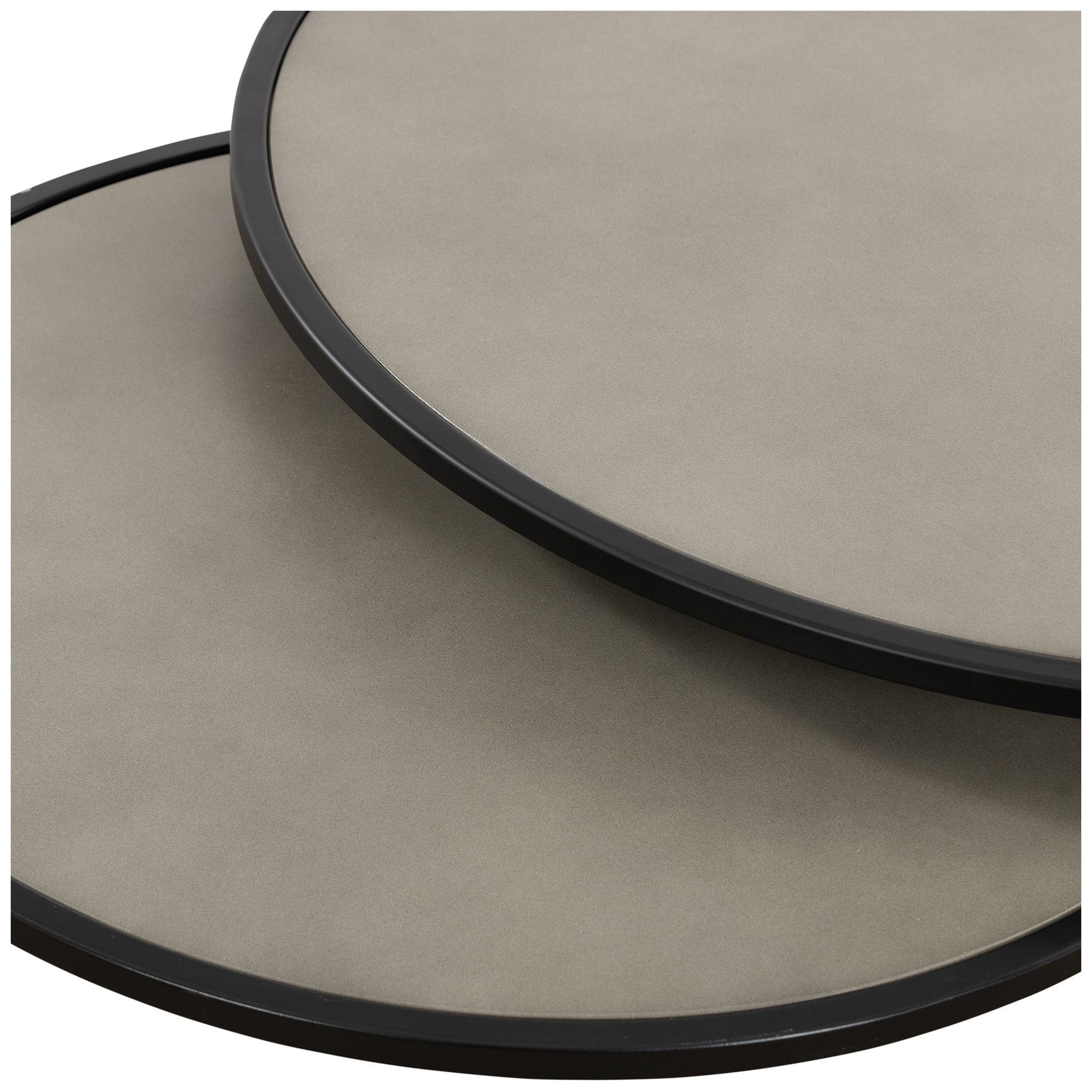 Image 5 Rina 2 Piece Nesting Coffee Table Set in Concrete and Black Metal more views