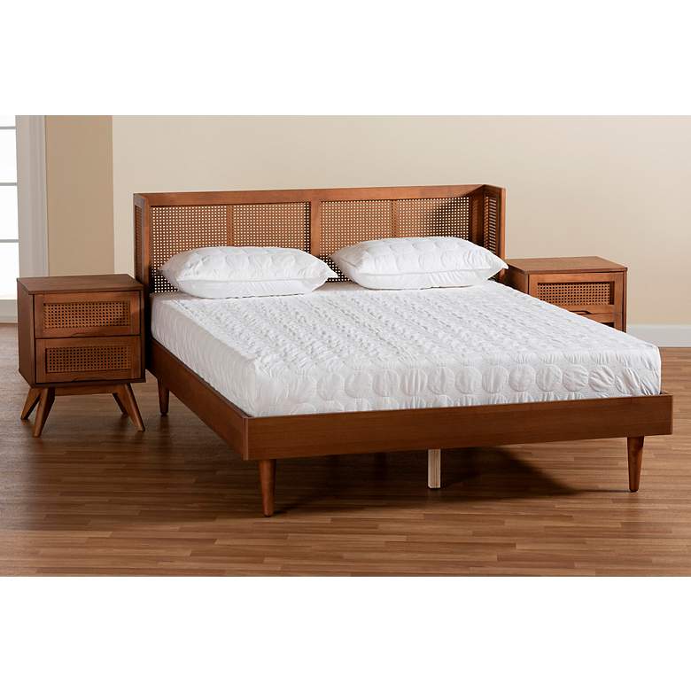 Image 1 Rina Ash Walnut Wood 3-Piece Queen Size Bedroom Set