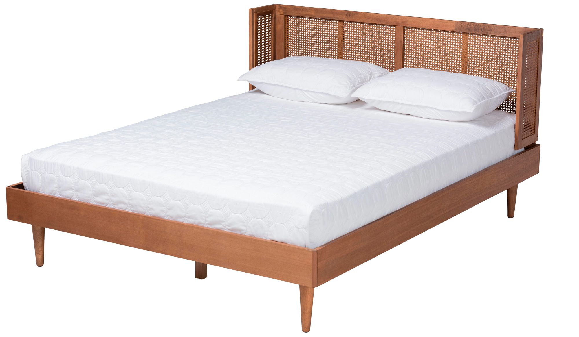 Rina Ash Walnut Wood 3-Piece Queen Size Bedroom Set