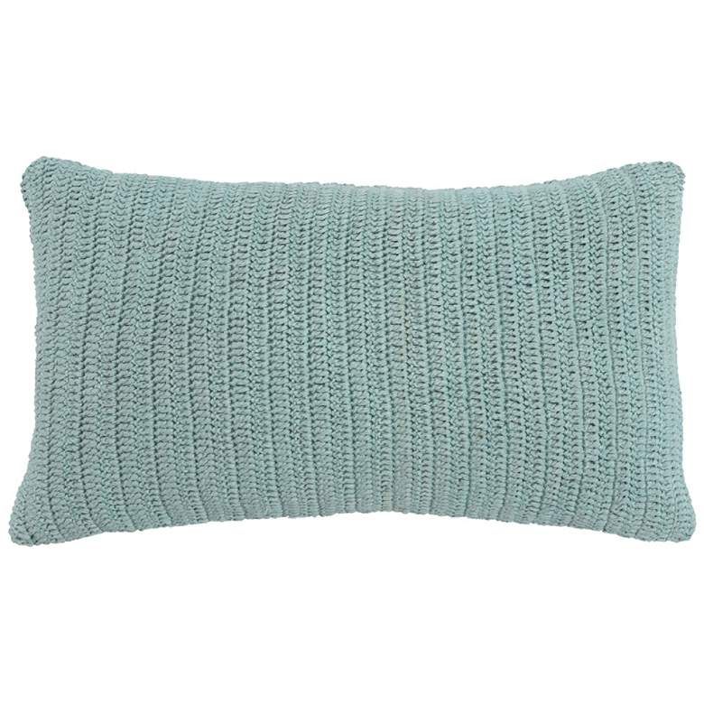 Image 1 Rina Blue Surf Hand-Knitted 26 inch x 14 inch Decorative Pillow