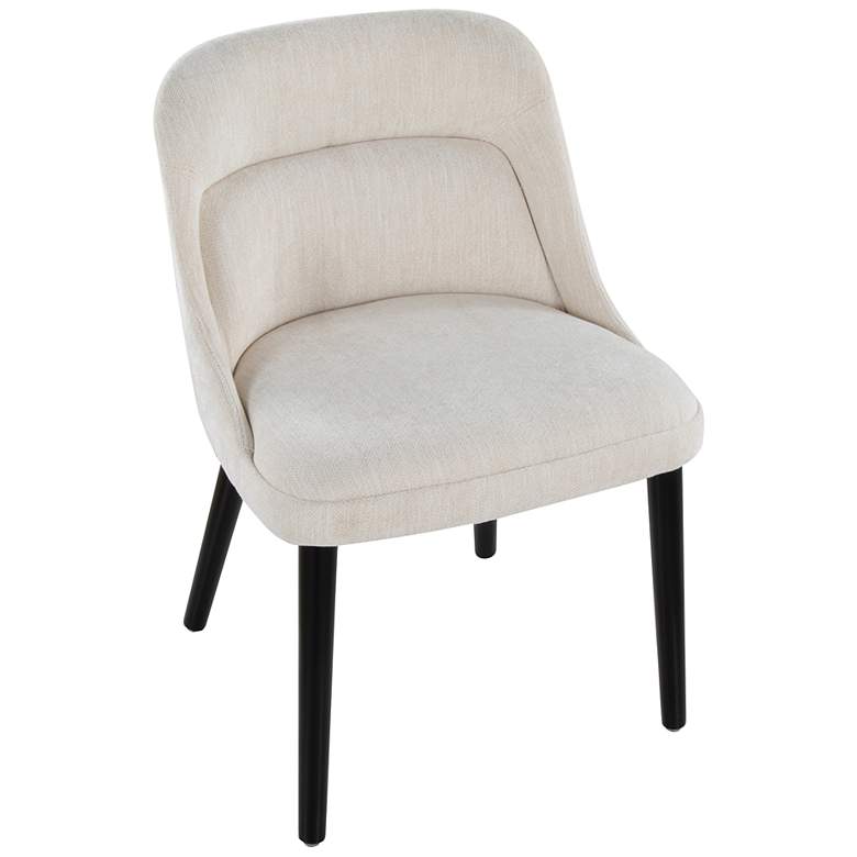 Image 6 Rina Dining Chair in Black Wood and Cream Fabric by LumiSource Pair more views