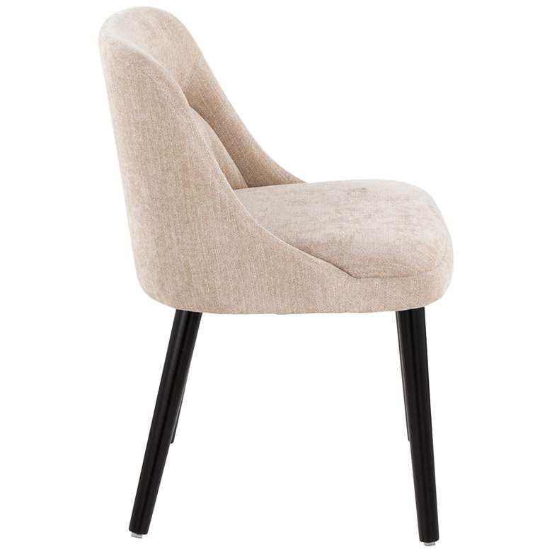 Image 2 Rina Dining Chair in Black Wood and Light Brown Fabric by LumiSource Pair more views