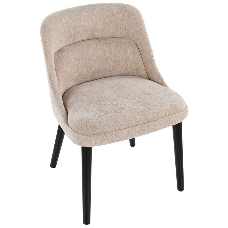 Image 6 Rina Dining Chair in Black Wood and Light Brown Fabric by LumiSource Pair more views