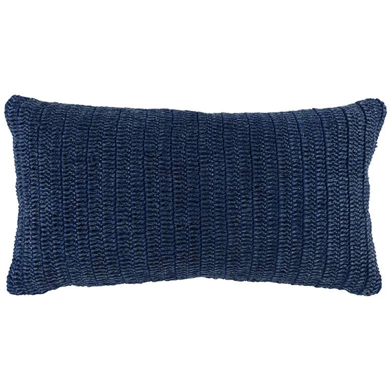 Image 1 Rina Indigo Hand-Knitted 26 inch x 14 inch Decorative Pillow