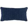 Rina Indigo Hand-Knitted 26" x 14" Decorative Pillow