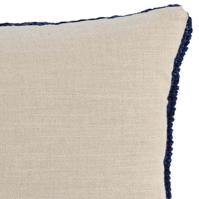 Image 2 Rina Indigo Hand-Knitted 26 inch x 14 inch Decorative Pillow more views