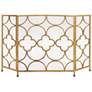 Rinaldi Matte Gold 35"H 3-Panel Geometric Fireplace Screen