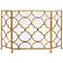 Rinaldi Matte Gold 35"H 3-Panel Geometric Fireplace Screen