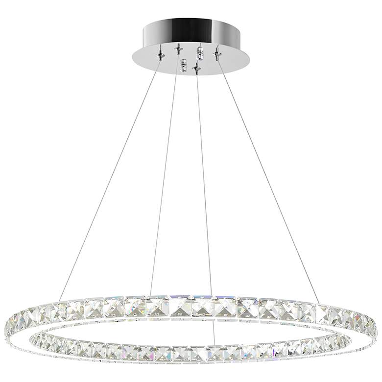 Image 1 Ring 24" Wide Stainless Steel 24-Light LED Pendant