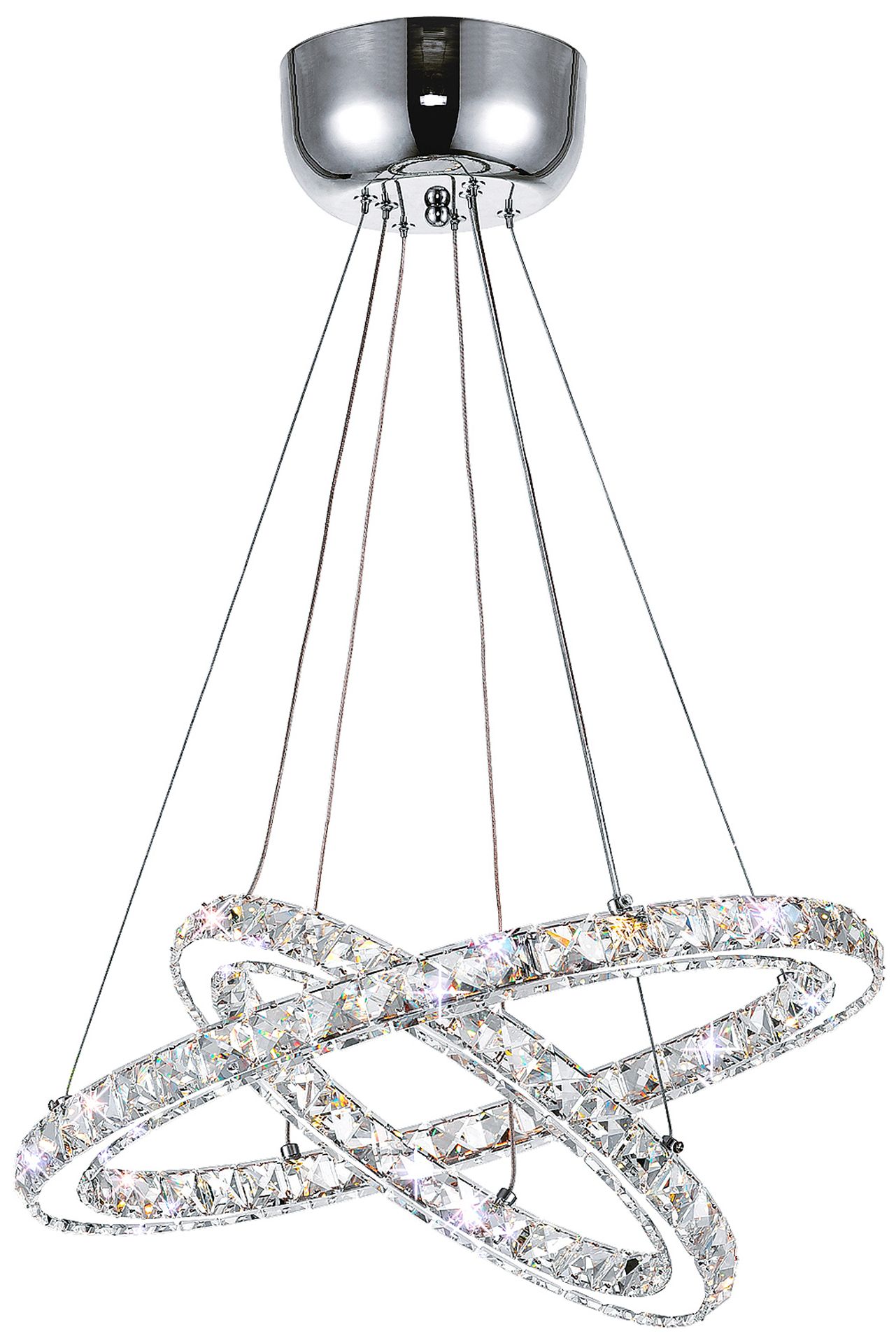 Ring Integrated LED 2-Ring 24in Chrome Chandelier