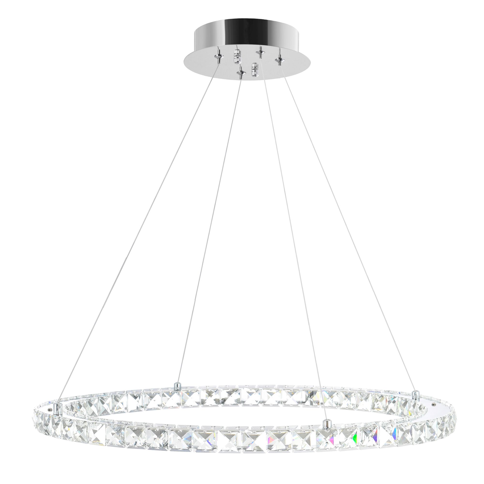 Image 2 Ring Integrated LED 24in Chrome Chandelier more views