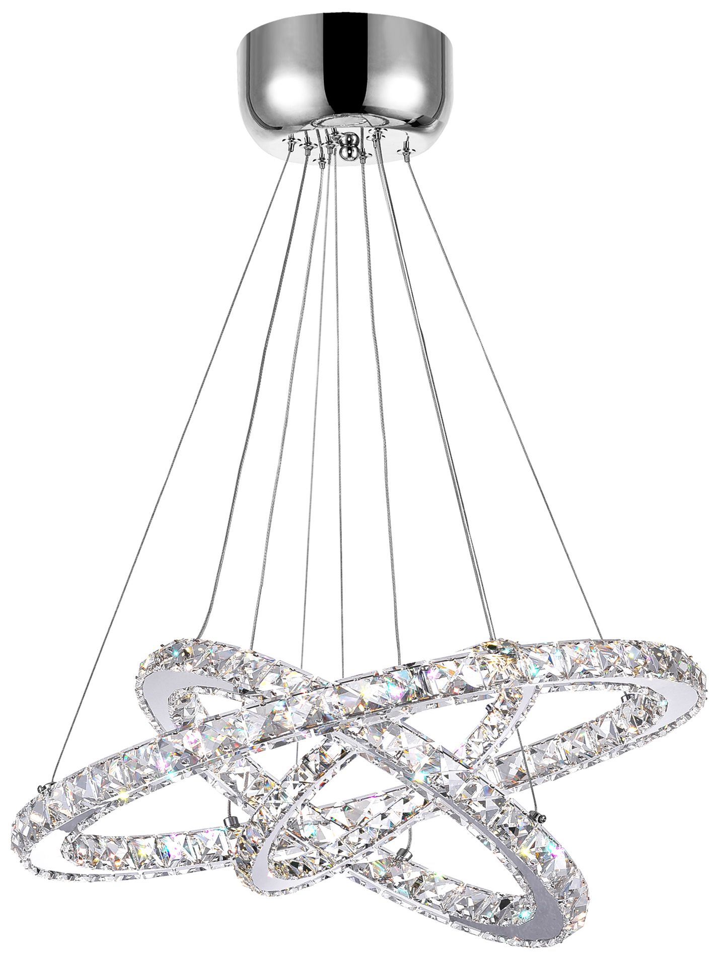 Ring Integrated LED 3-Ring 32in Chrome Chandelier