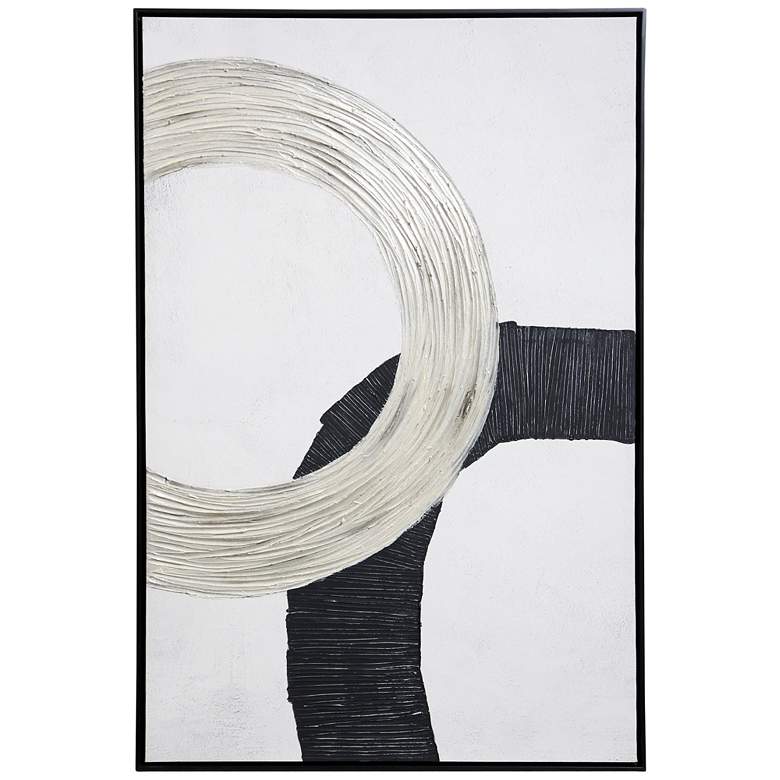 Image 1 Ring Intersect 31.5" x 47.2" Contemporary Hand Painted Canvas Wal