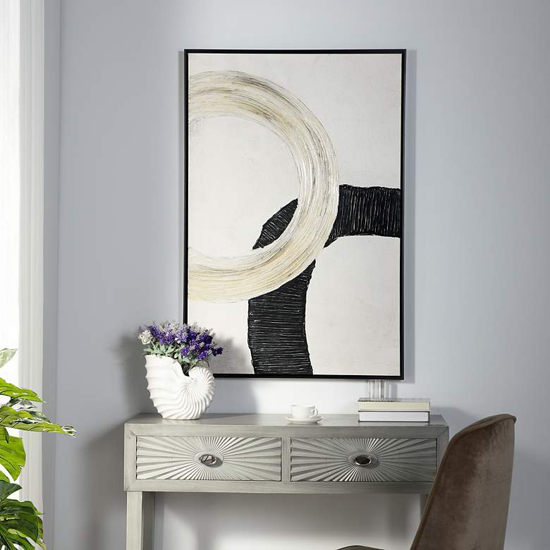 Image 1 Ring Intersect 31.5" x 47.2" Contemporary Hand Painted Canvas Wal