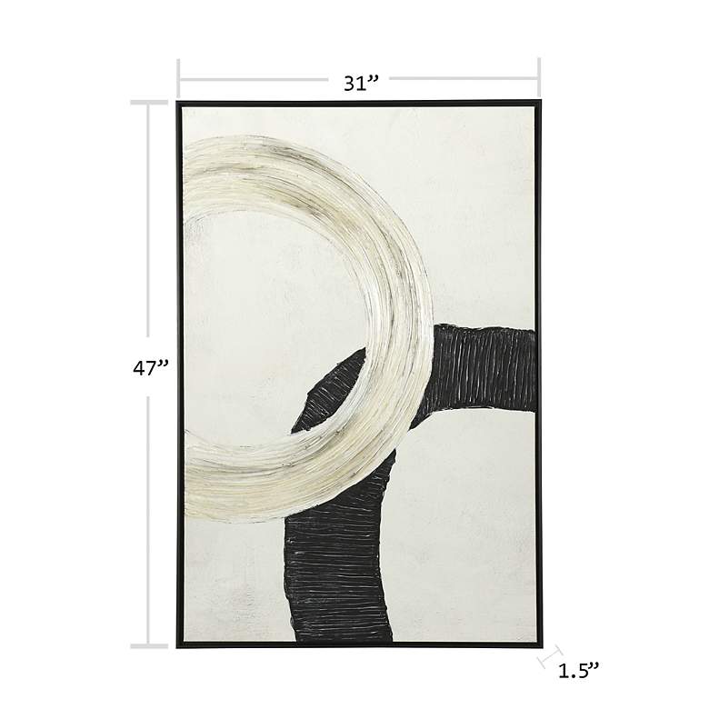 Image 7 Ring Intersect 31.5" x 47.2" Contemporary Hand Painted Canvas Wal more views