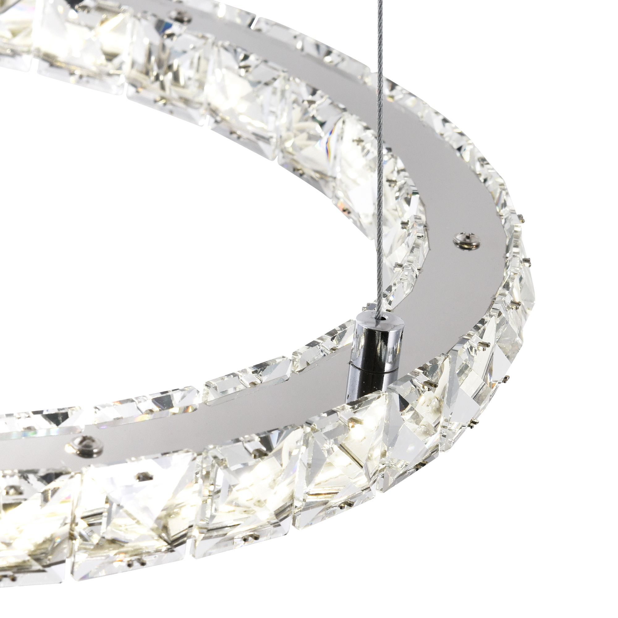 Image 2 Ring LED Chandelier With Chrome Finish more views