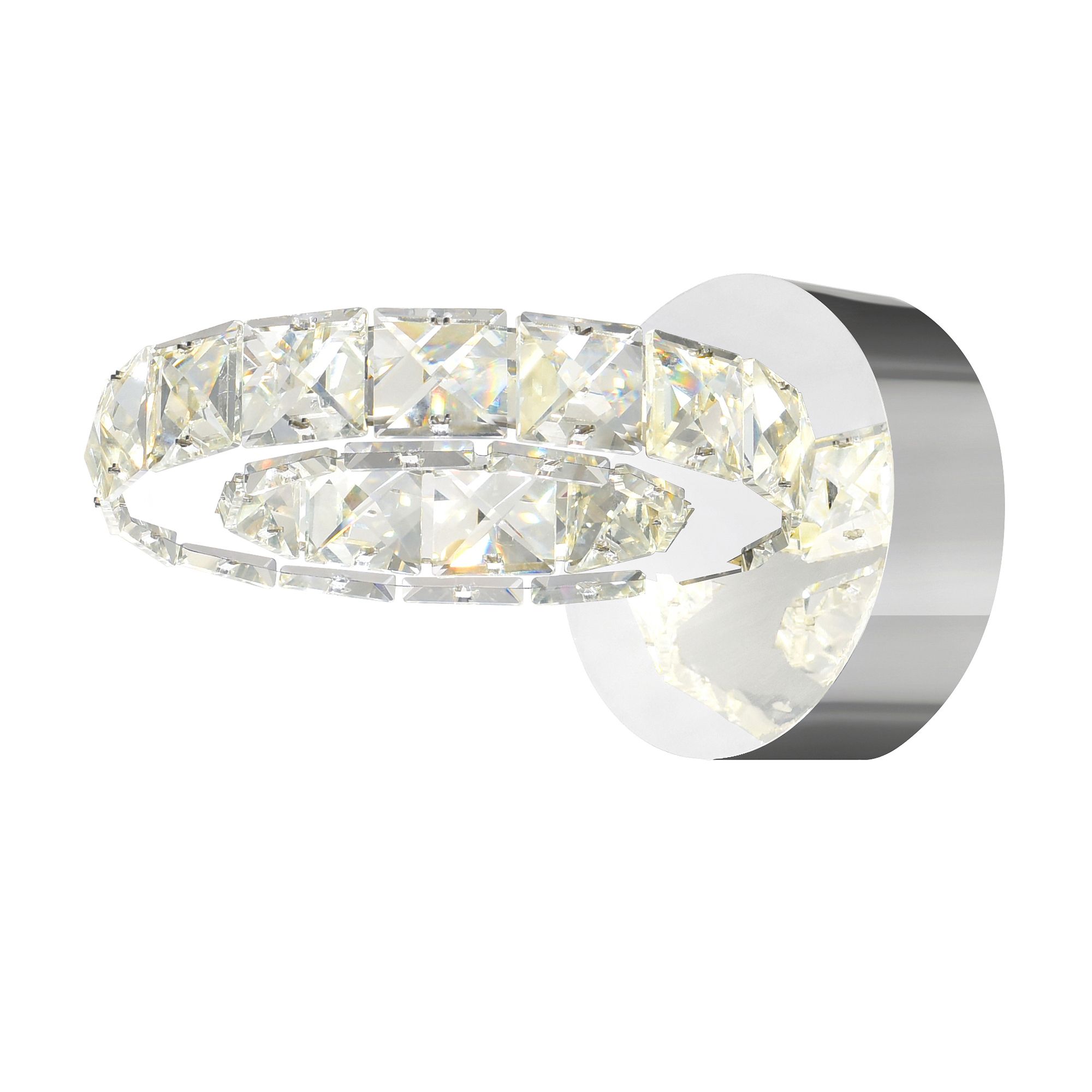 Image 2 Ring LED Wall Sconce With Chrome Finish more views