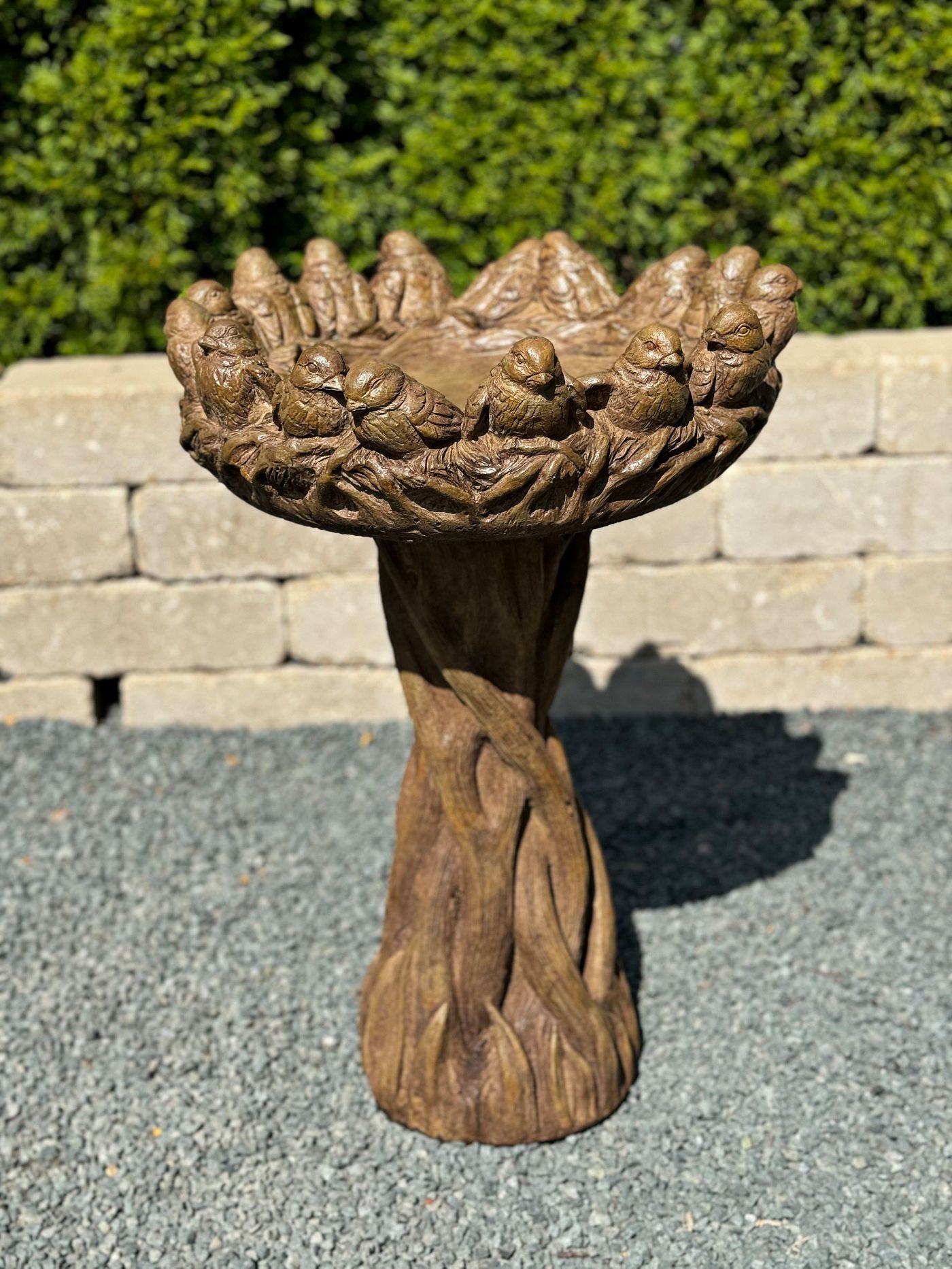 Image 3 Ring of Birds 24" High Cast Stone Garden Birdbath - Made to Order more views
