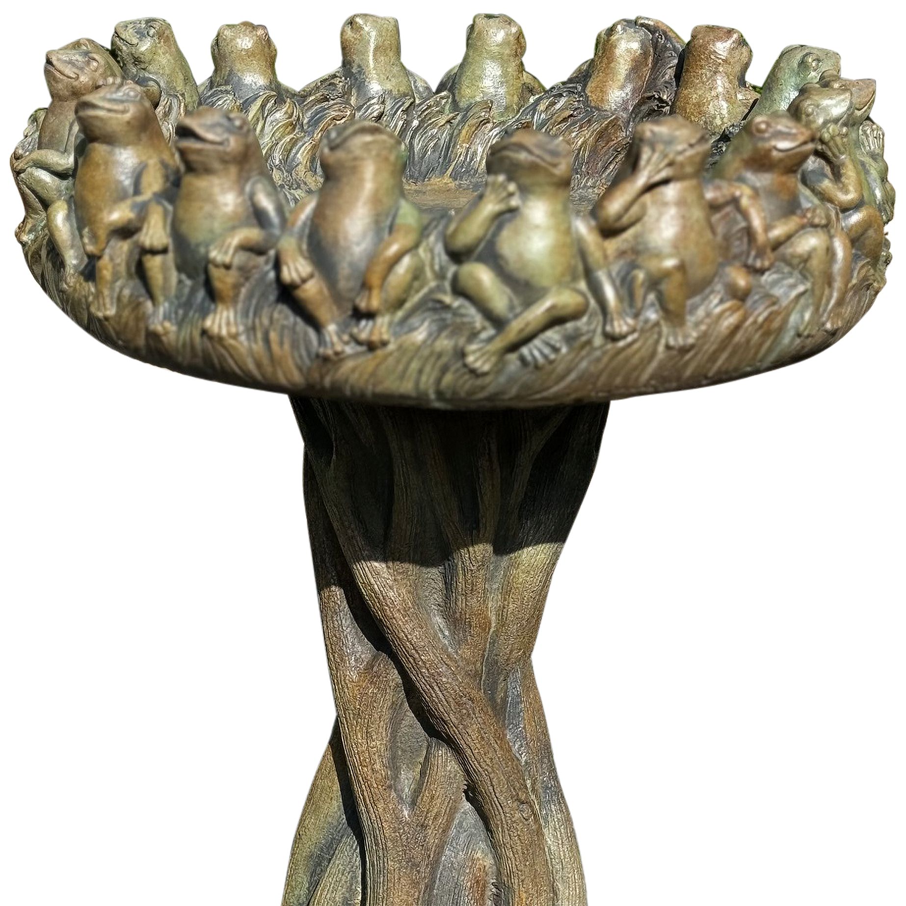 Image 2 Ring of Frogs 24" High Relic Nebbia Outdoor Birdbath - Made to Order more views