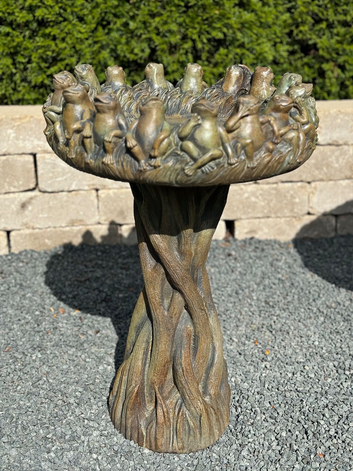 Image 3 Ring of Frogs 24" High Relic Nebbia Outdoor Birdbath - Made to Order more views