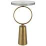 Ringlet 12 1/2" Wide Seeded Glass Brass Round Accent Table