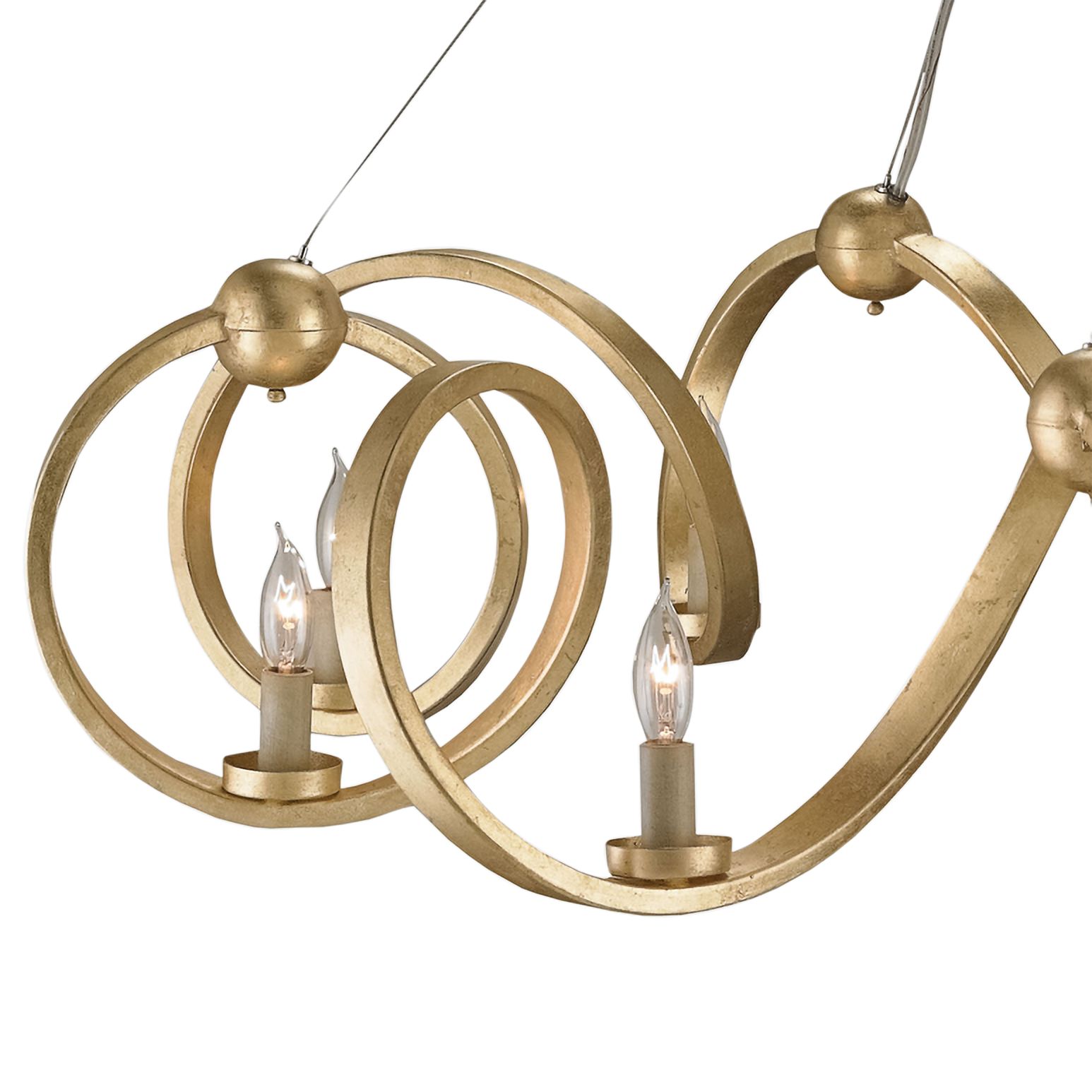 Ringmaster 46" Wide 10Light Dutch Gold Leaf Chandelier 171F0