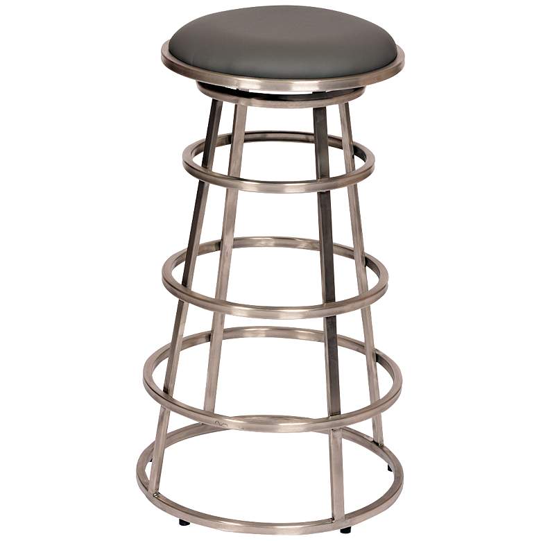 Image 1 Ringo Gray 26 inch Stainless Steel Backless Counter Stool