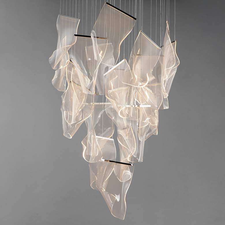 Image 1 Rinkle 36 1/4"W Polished Chrome Acrylic 24-Light LED Pendant
