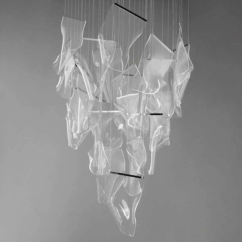 Image 3 Rinkle 36 1/4"W Polished Chrome Acrylic 24-Light LED Pendant more views