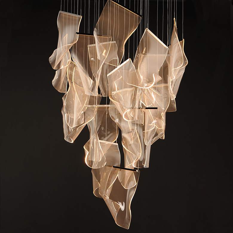 Image 7 Rinkle 36 1/4"W Polished Chrome Acrylic 24-Light LED Pendant more views