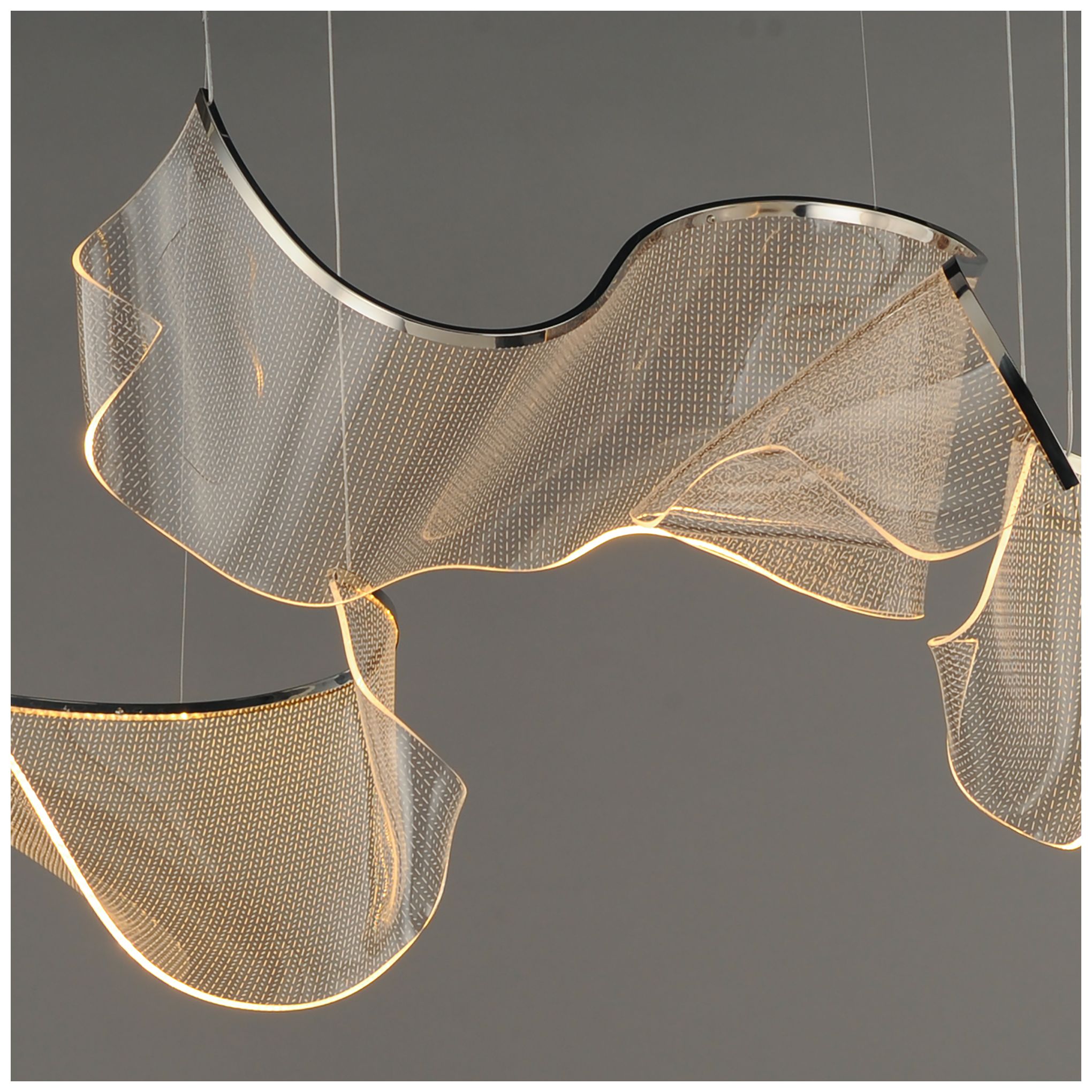 Rinkle 57 1/2"W Polished Chrome LED Linear Pendant