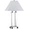 Rio Brushed Steel Desk Lamp with Power Outlets