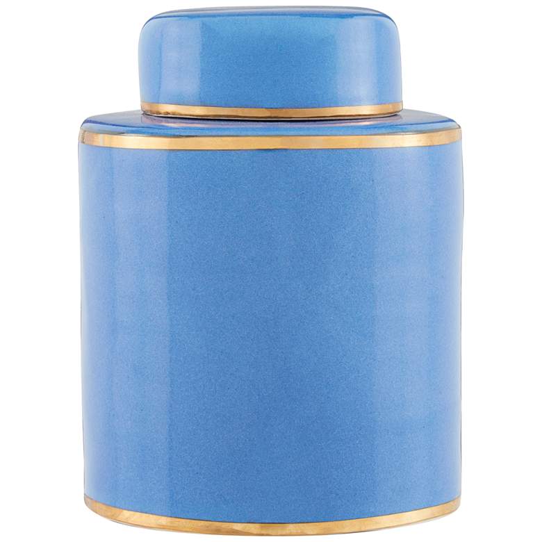 Rio Grande Bright Blue Ceramic Tea Canister with Lid